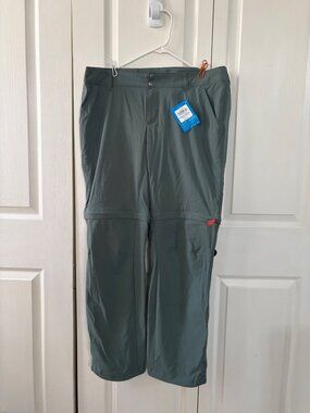 Columbia Womens Omni-Shield Green Convertible Pants Size 16 Regular